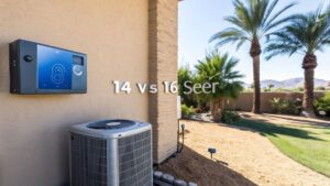 Read more about the article 14 SEER vs 16 SEER Efficiency a Phoenix Homeowner’s Guide