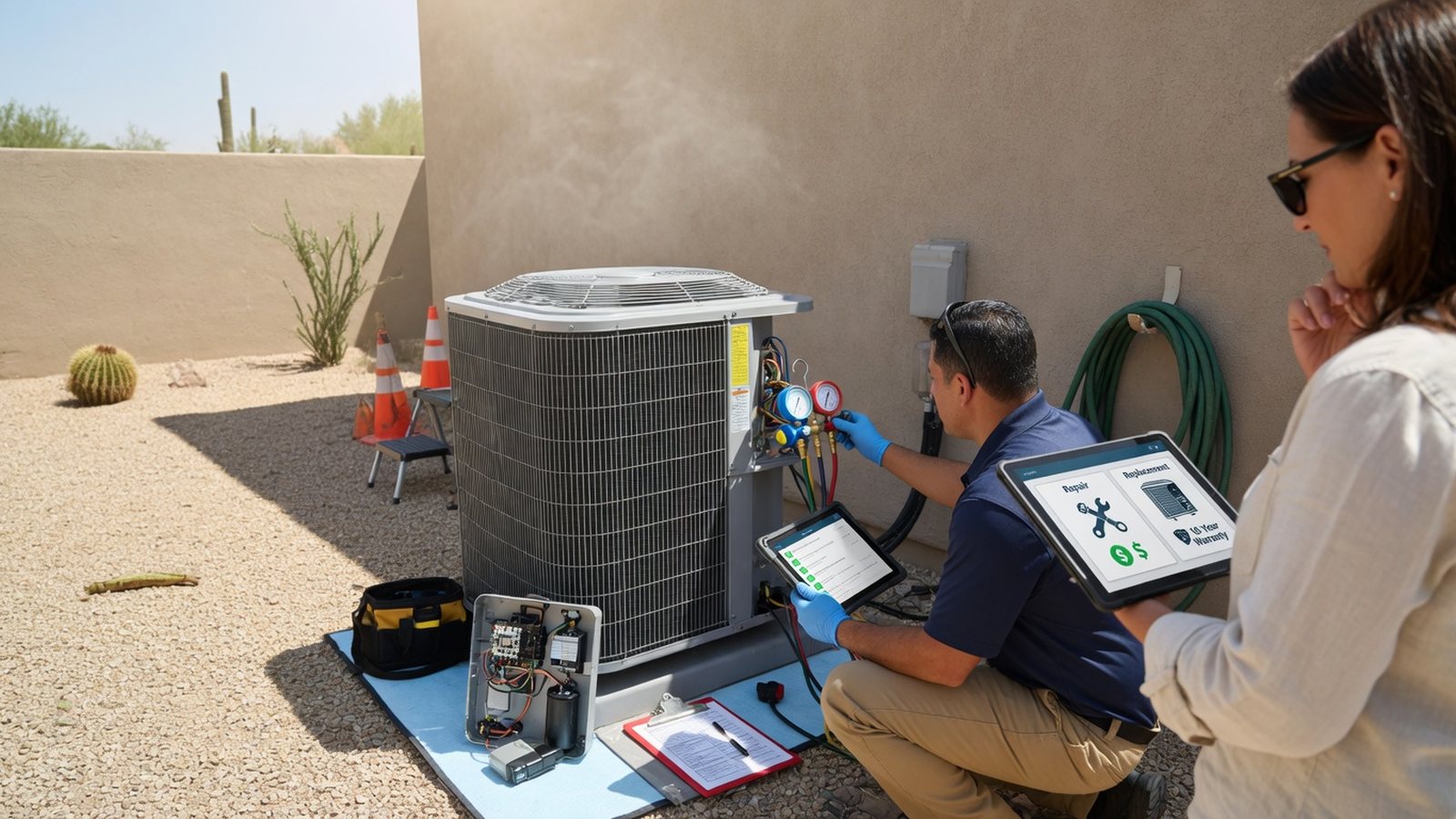 You are currently viewing AC repair vs replacement in Arizona: when to fix or replace
