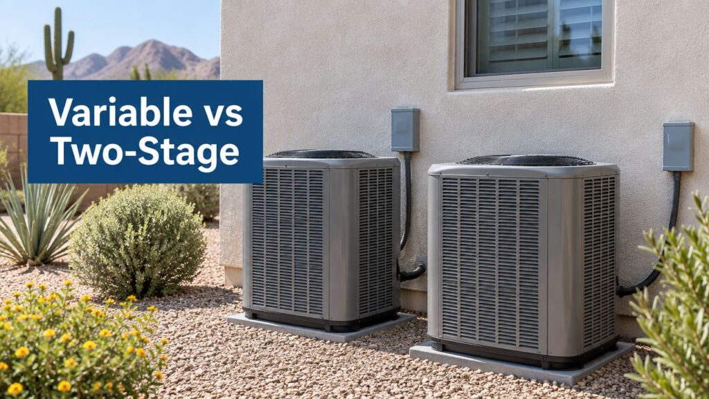 Read more about the article Variable Speed vs Two Stage AC in Arizona: A Guide